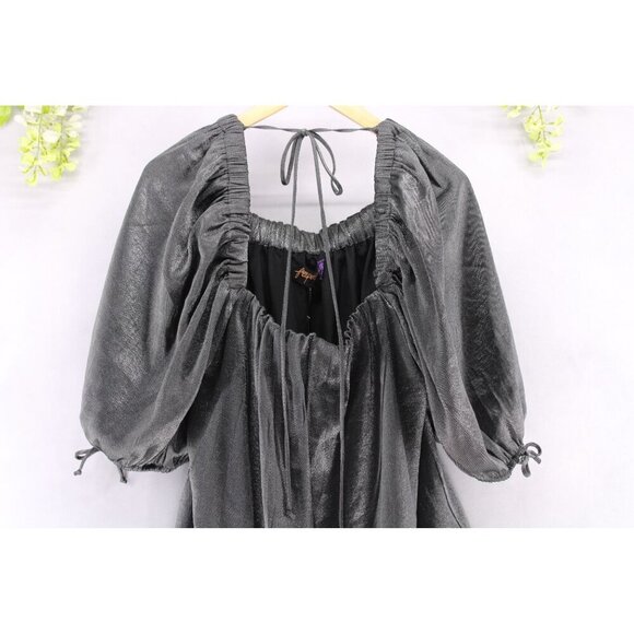 Free People Women's Mara Mini Dress Matalic Charcoal Sz XS NEW - Picture 5 of 11